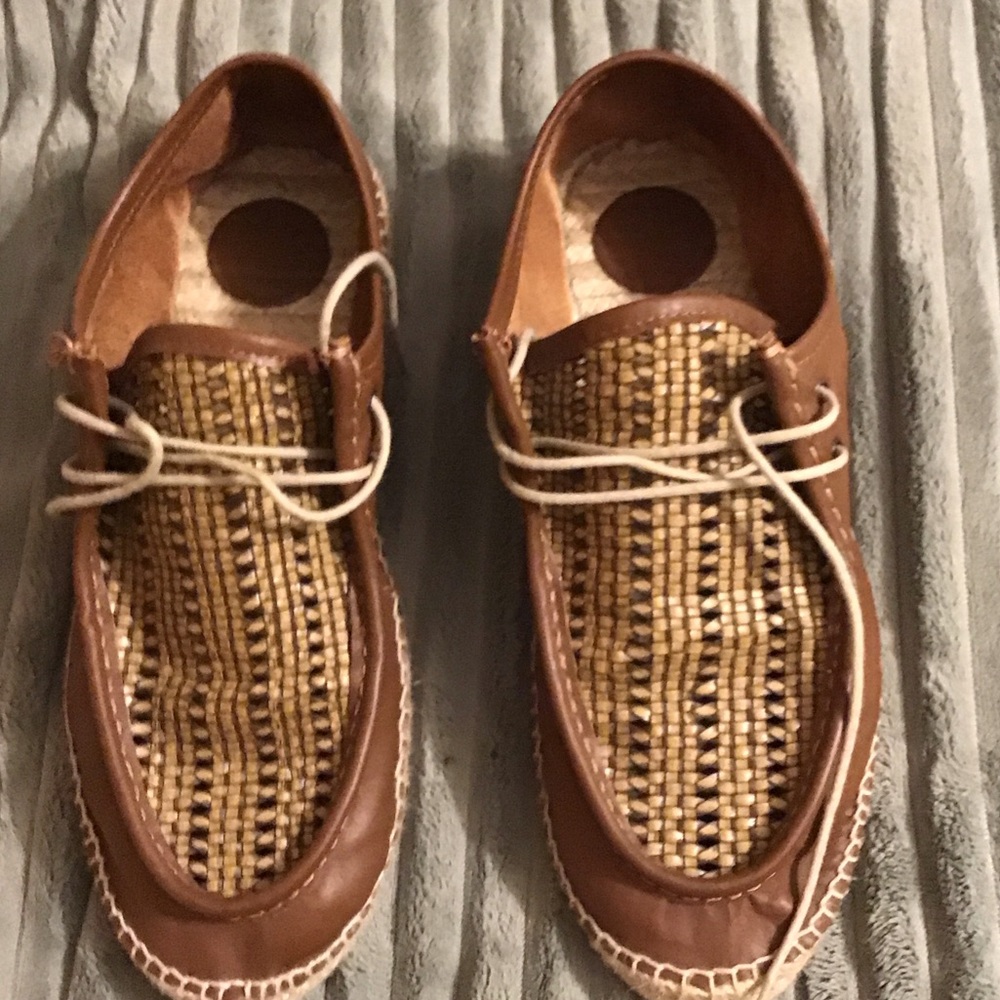 Zara Man Tan Woven Loafers
